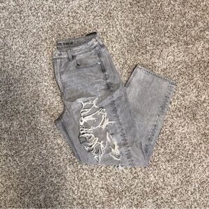 American Eagle Outfitters Gray Denim Mom Jeans